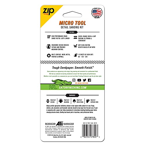 Gator MicroZip Sander Kit, Assorted Grits, 3.5″ x 1″ on Sale