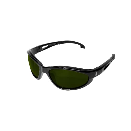 Edge SW11-IR5 Dakura Wrap-Around Safety Glasses, Anti-Scratch, Non-Slip, UV 400, Military Grade, ANSI/ISEA & MCEPS Compliant, 5.04″ Wide, Black Frame / IR5 Medium Welding Lens Online now