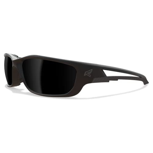 EDGE TSK-XL216 Kazbek XL Polarized Wrap-Around Safety Glasses, Anti-Scratch, Non-Slip, UV 400, Military Grade, ANSI/ISEA & MCEPS Compliant, XL Wide Fit (Black Frame, Smoke Lens) Online Hot Sale