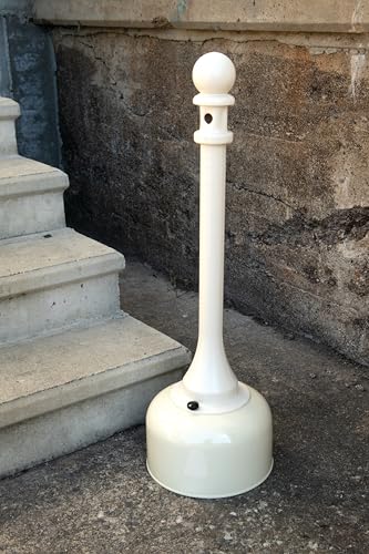 Eagle 1202BEI Galvanized Steel Poly Tube Cigarette Butt Receptacle, 2 gallon Capacity, 35″ Height, 11″ Diameter, Beige Sale