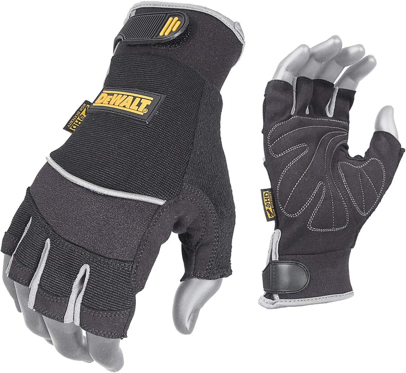 DeWALT (DPG230L) Technicians Fingerless Synthetic Leather Glove, Black, Large Online Sale