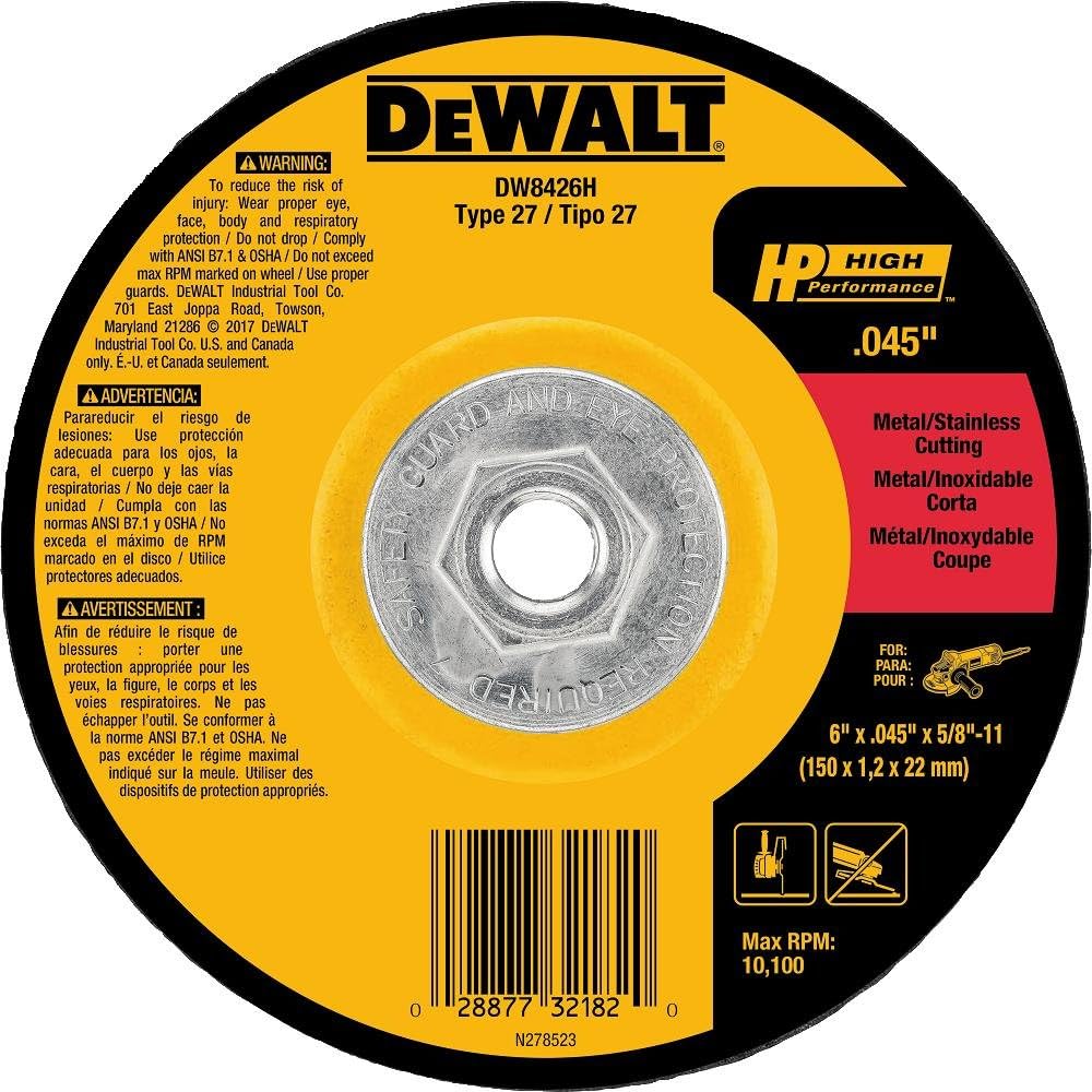 DeWALT (DW8426H) Metal Cutting Wheel, 5/8-11 Arbor, 6-Inch by 0.045-Inch Sale