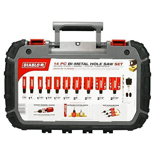 Diablo Tools General Purpose Bi-Metal Hole Saw Set 14pc DHS14SGP Online Hot Sale