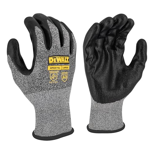 DEWALT DPG575 Foam Nitrile A3 Cut Resistant Glove for Outdoor Work, Construction and General Purpose – Size L on Sale