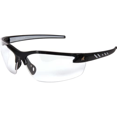Edge DZ111-G2 Zorge G2 Wrap-Around Safety Glasses, Anti-Scratch, Non-Slip, UV 400, Military Grade, ANSI/ISEA & MCEPS Compliant, 5.04″ Wide, Black Frame / Clear Lens Supply