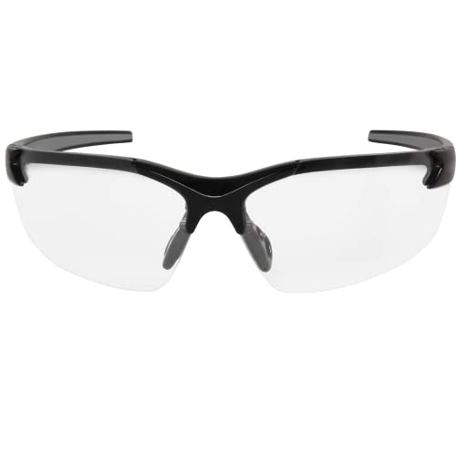 Edge DZ111-G2 Zorge G2 Wrap-Around Safety Glasses, Anti-Scratch, Non-Slip, UV 400, Military Grade, ANSI/ISEA & MCEPS Compliant, 5.04″ Wide, Black Frame / Clear Lens Supply