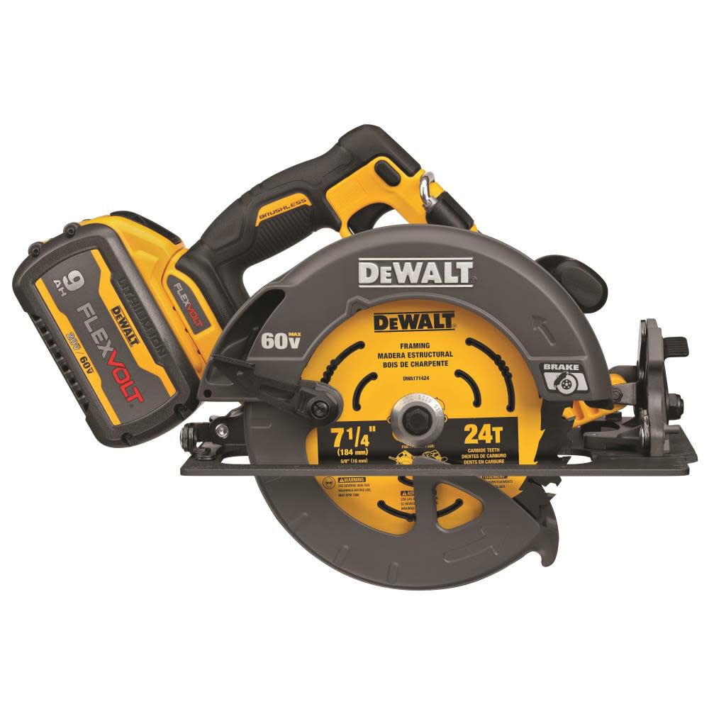 DeWALT DCS578X2 60V MAX FlexVolt 7-1/4 In. Circular Saw Kit with Brake Brushless Online Hot Sale