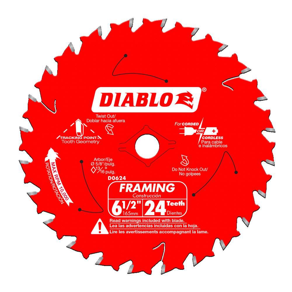 Diablo Tools 6-1/2″ x 24-Tooth Tracking Point Framing Saw Blade (10-Pack) Discount