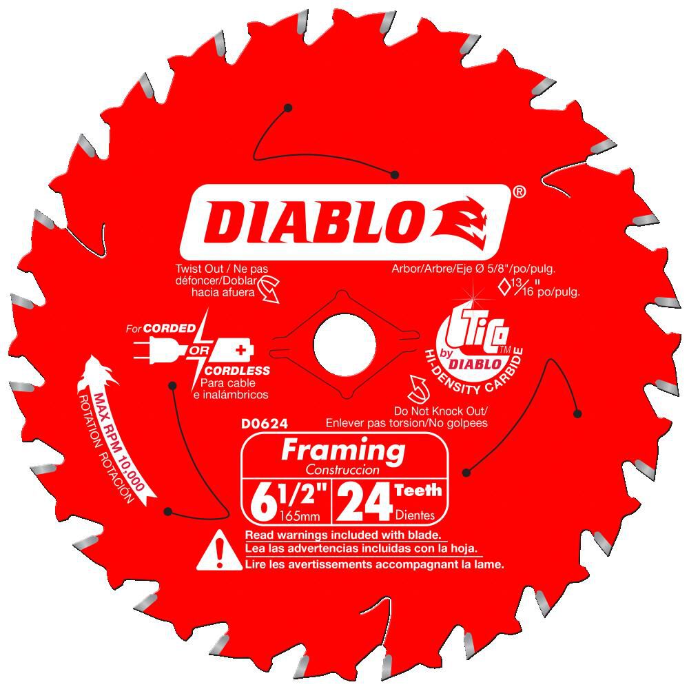 Diablo Tools 6-1/2″ x 24-Tooth Tracking Point Framing Saw Blade (10-Pack) Discount
