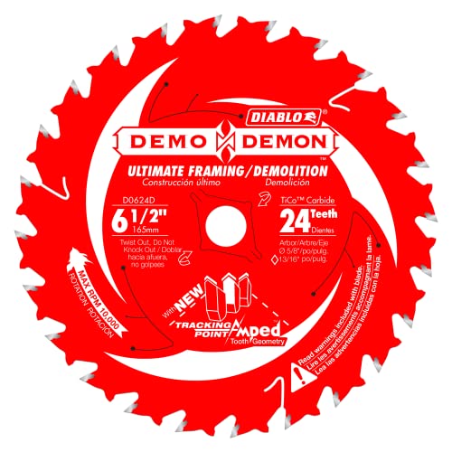 Diablo 6-1/2″x 24-Teeth Demo Demon Ultra-Thin Framing/Demolition Saw Blade for Wood Online