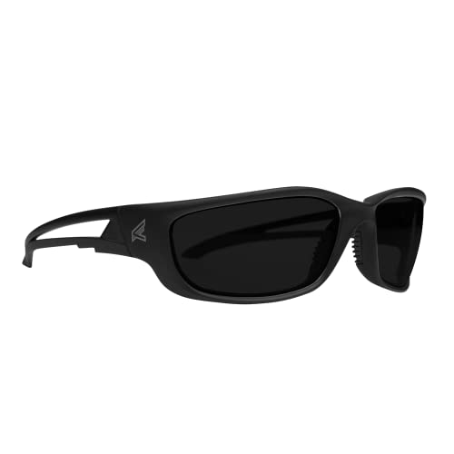 Edge SK-XL116 Kazbek XL Wrap-Around Safety Glasses, Anti-Scratch, Non-Slip, UV 400, Military Grade, ANSI/ISEA & MCEPS Compliant, XL Wide Fit, Black Frame/Smoke Lens Sale