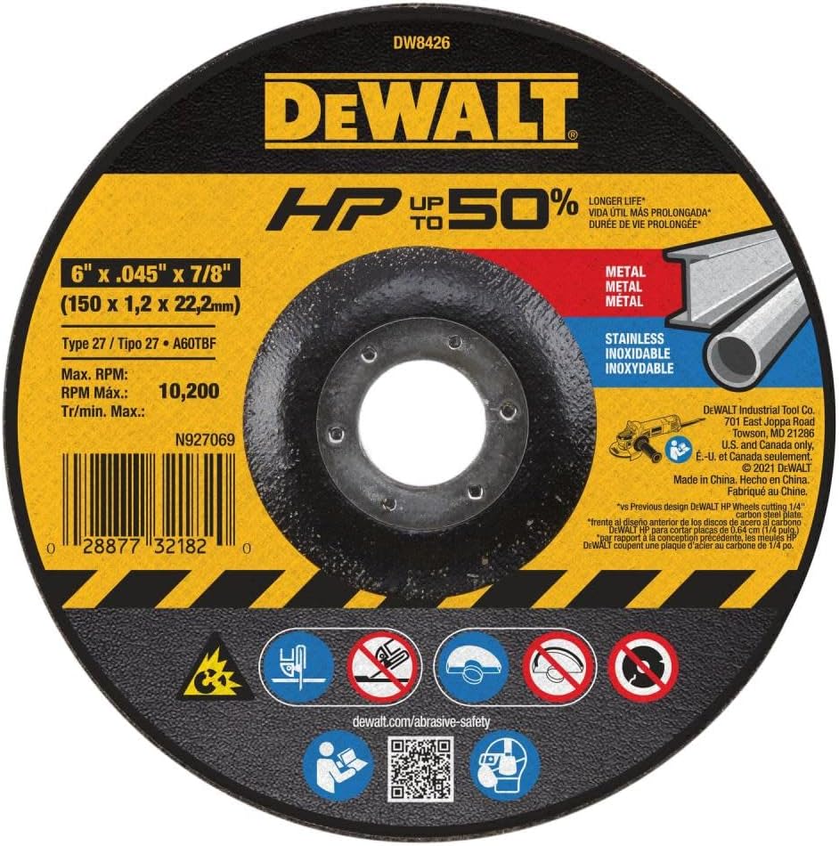 DeWALT (DW8426) 6-Inch by 1/16-Inch by 7/8-Inch Metal/INOX Cutting Wheel (Qty of 1) Hot on Sale