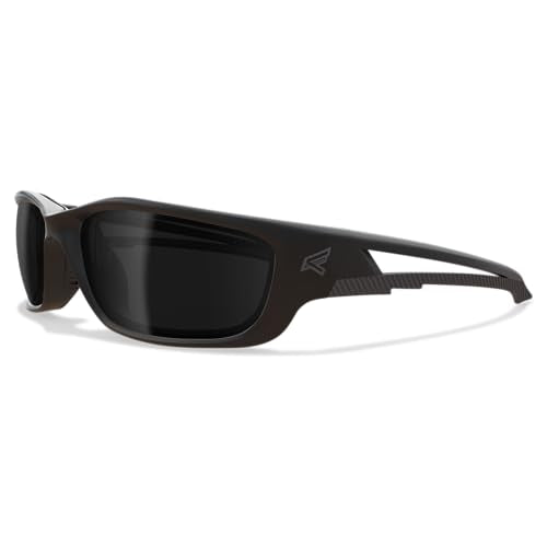 EDGE SK-XL116VS Kazbek XL Wrap-Around Anti-Fog/Vapor Shield Safety Glasses, Anti-Scratch, Non-Slip, UV 400, Military Grade, ANSI/ISEA & MCEPS Compliant, XL Wide Fit (Black Frame, Smoke Lens) Supply
