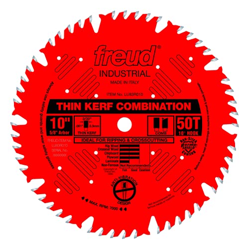 Freud 8″ Thin Kerf Combination Saw Blade with 5/8-Inch Arbor and Perma-Shield Coating on Sale