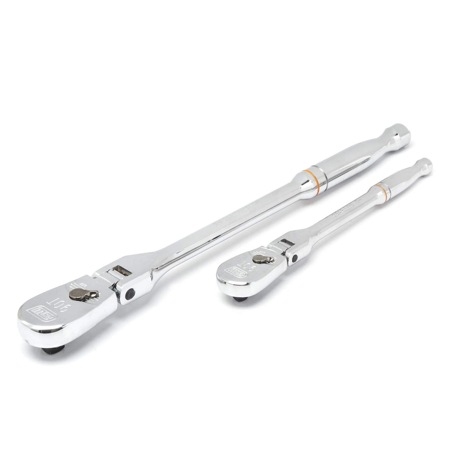 GEARWRENCH 2 Pc. 1/4″ & 3/8″ Drive 90 Tooth Full Polish Flex Head Ratchet Set Fashion