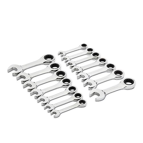 GEARWRENCH 14 Pc. 12 Point Stubby Ratcheting SAE/Metric Combination Wrench Set on Sale
