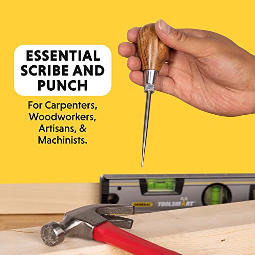 General Tools Scratch Awl Tool with Hardwood Handle – Scribe, Layout Work, & Piercing Wood – Alloy Steel Blade Hot on Sale