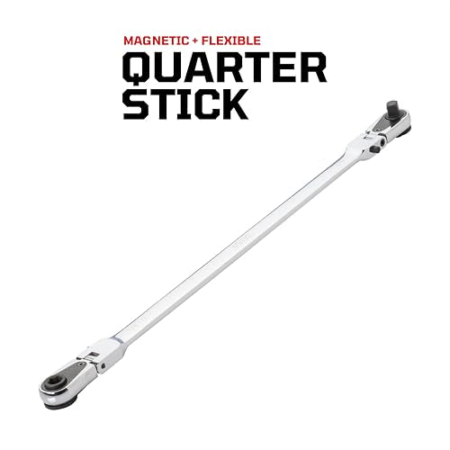 EZRED 4S12L 12-inch Chrome Quarter Stick With Locking Flex Heads, Combination 1/4″ Square Drive & Magnetic Bit Drive on Sale