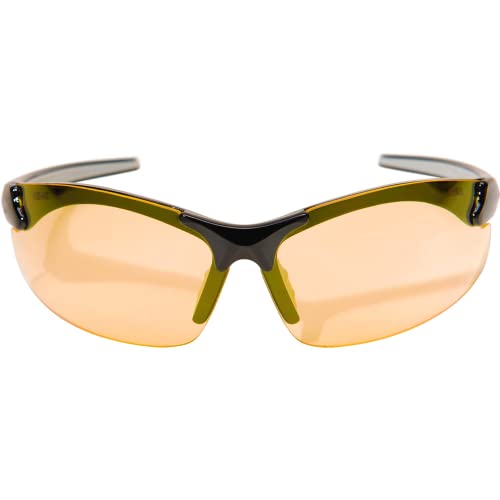 Edge DZ114-G2 Zorge G2 Wrap-Around Safety Glasses, Anti-Scratch, Non-Slip, UV 400, Military Grade, ANSI/ISEA & MCEPS Compliant, 5.04″ Wide, Black Frame/Amber Lens Online now