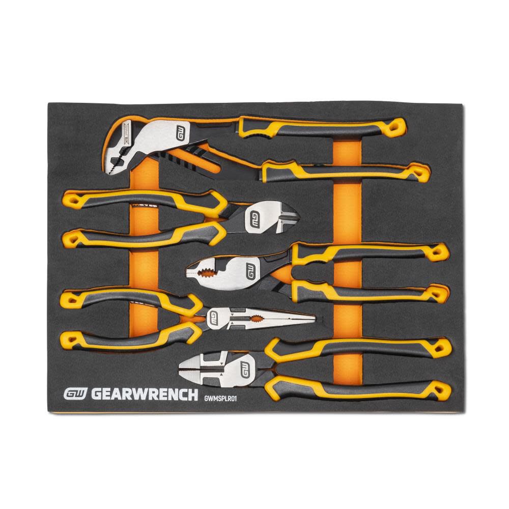GEARWRENCH Pitbull Cushion Grip Pliers Set in Foam Storage Tray 5pc Hot on Sale