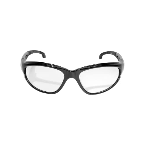 Edge SW111 Dakura Wrap-Around Safety Glasses, Anti-Scratch, Non-Slip, UV 400, Military Grade, ANSI/ISEA & MCEPS Compliant, 5.04″ Wide, Black Frame/Clear Lens Online Hot Sale