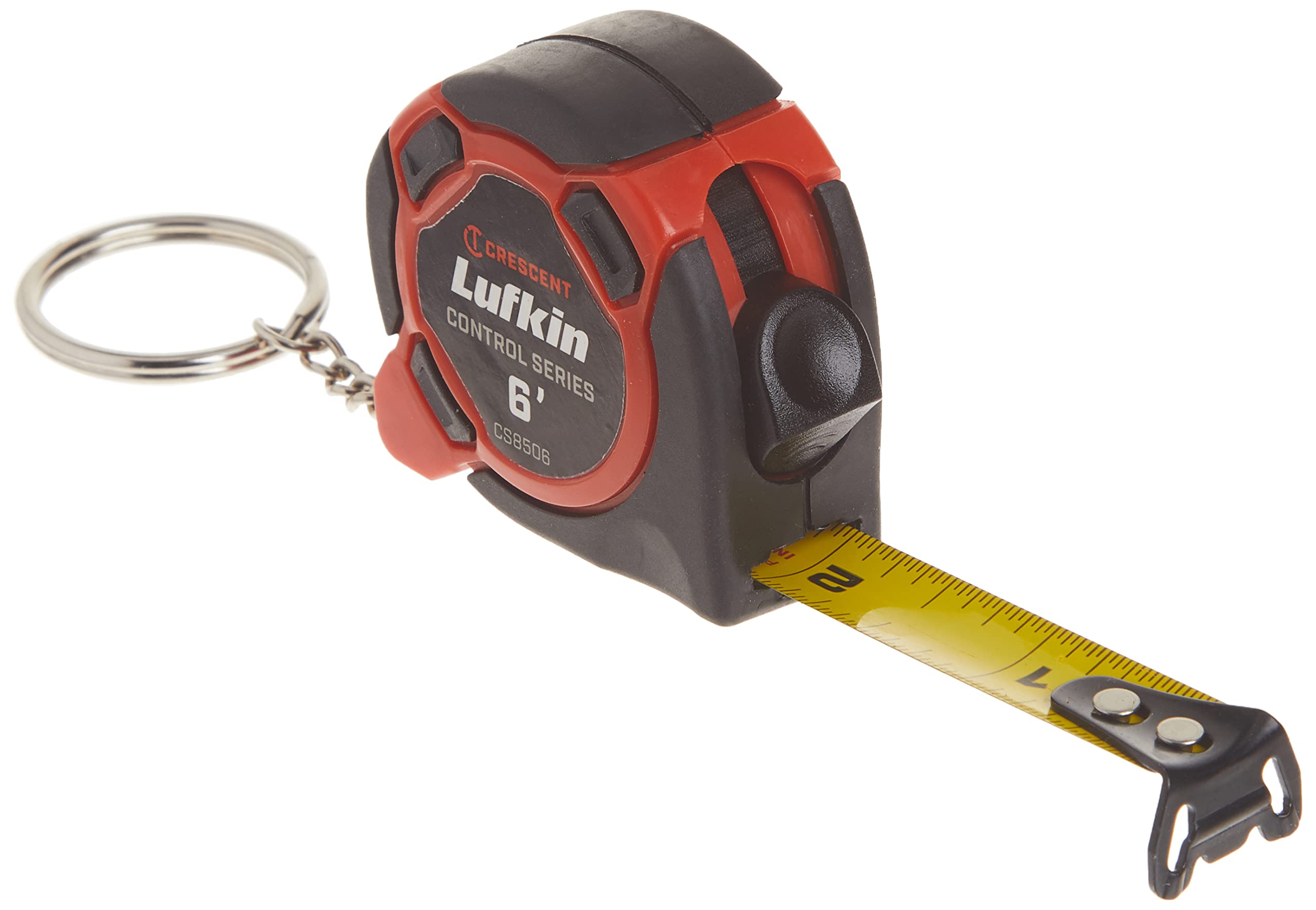 Lufkin 1/2″ x 6′ Mini Hi-Viz Orange Yellow Clad Keychain Tape Measure – Branded Tray Pack , Black – CS8506MP Online now