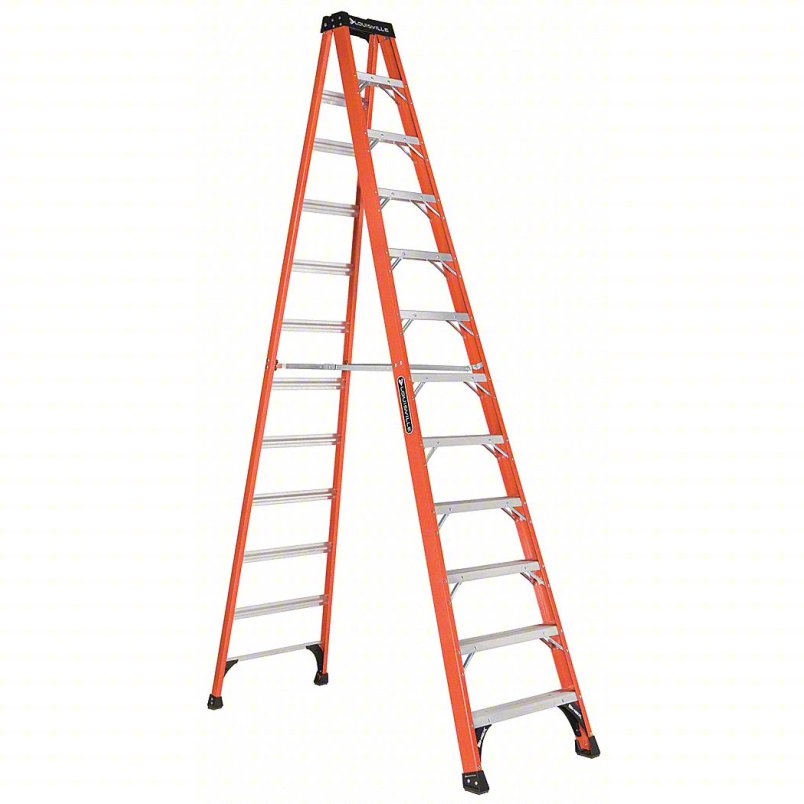 LOUISVILLE Stepladder: 12 ft Ladder Size, Fiberglass, 375 lb Load Capacity, 49 lb Wt Online Hot Sale