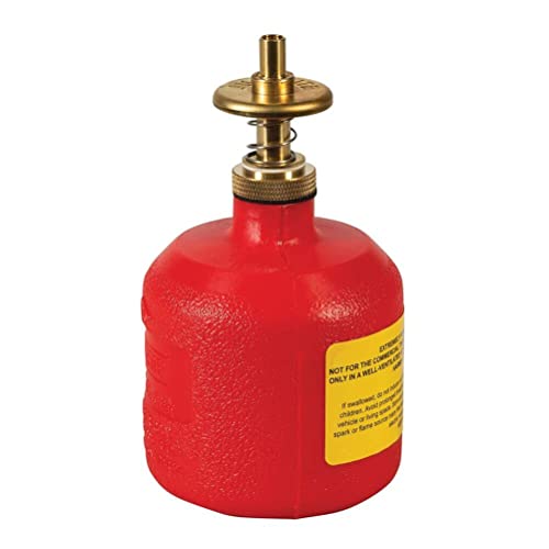 Justrite 14004 8 oz Capacity, 5 1/2″ H, 3 1/8″ O.D High-Density Polyethylene Red Dispenser Can Hot on Sale