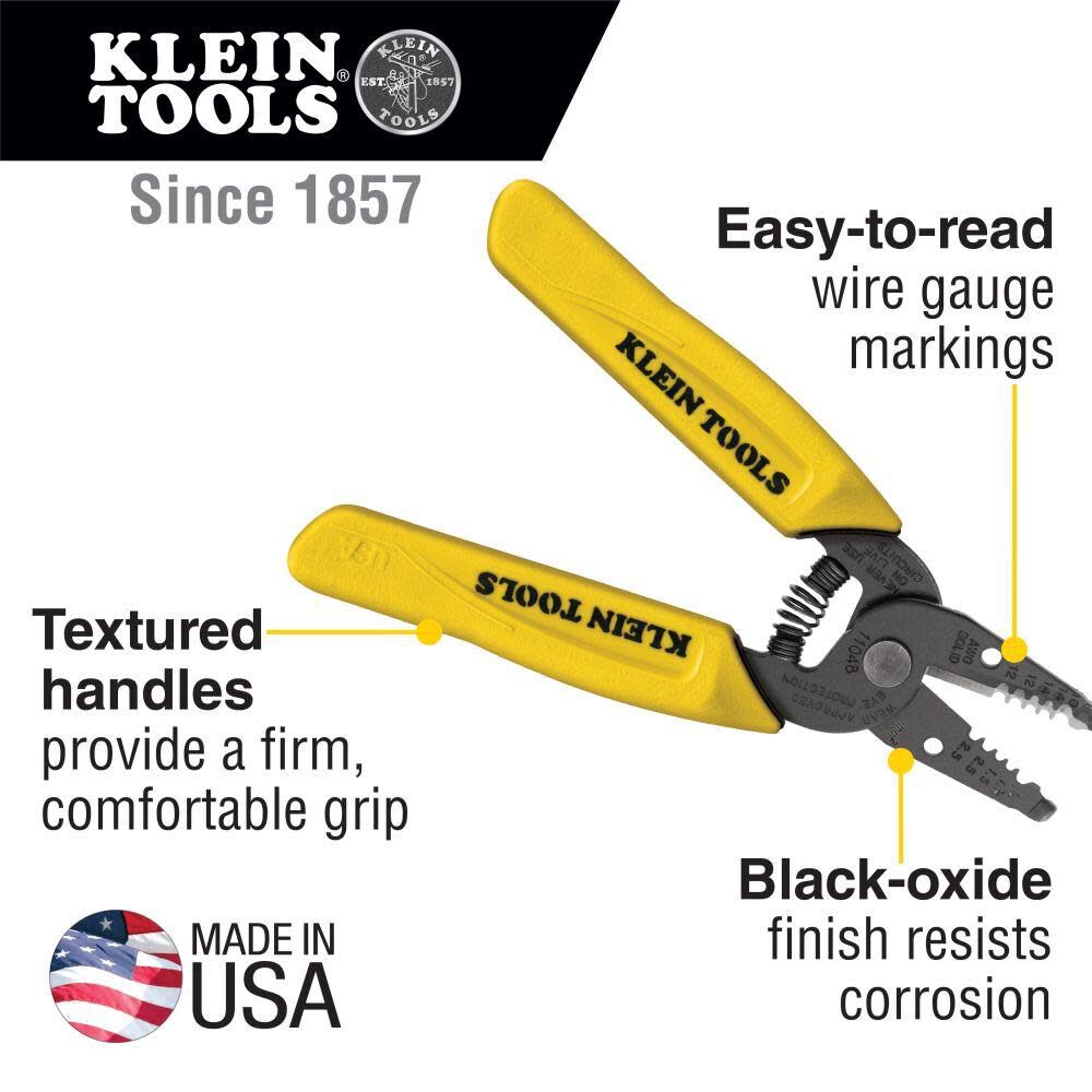Klein Tools 11048 Dual Wire Stripper Cutter for Solid Wire, Made in USA Supply