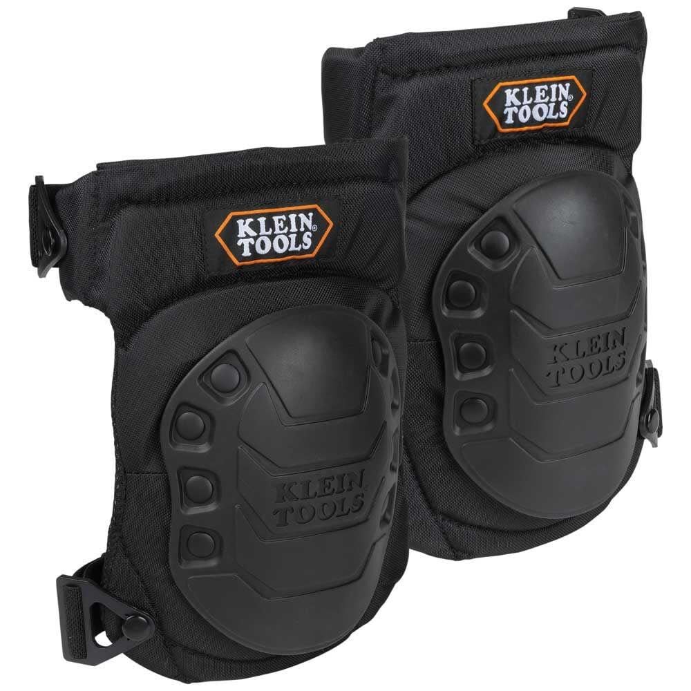 Klein Tools 60344 Knee Pads, Hinged Gel Knee Pads with Slip Resistant Rubber Caps, Quick-Release Clips and Adjustable Straps, Black Sale
