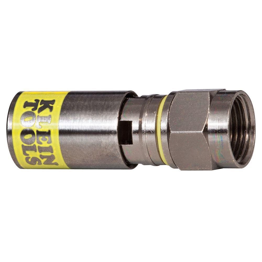 Klein Tools VDV812-606 F-Connector for RG6/6Q Coaxial Cable, Universal Compression Connectors, Male, Professional Grade, 10-Pack Discount