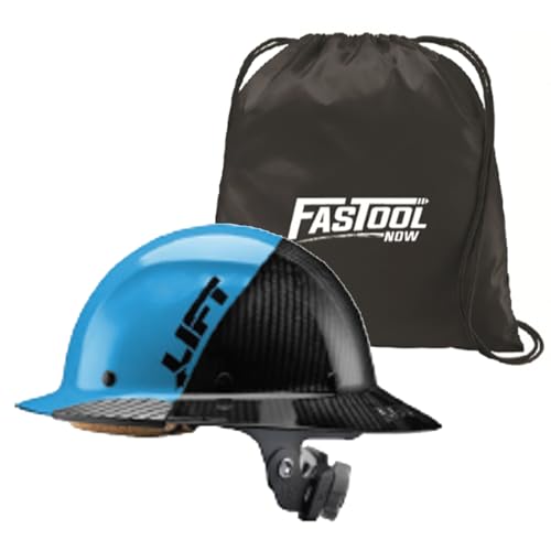 Lift Safety HDF50C-24CC DAX Carbon Fiber Full Brim 50-50 (Cyan/Black) with Tote Bag Fashion