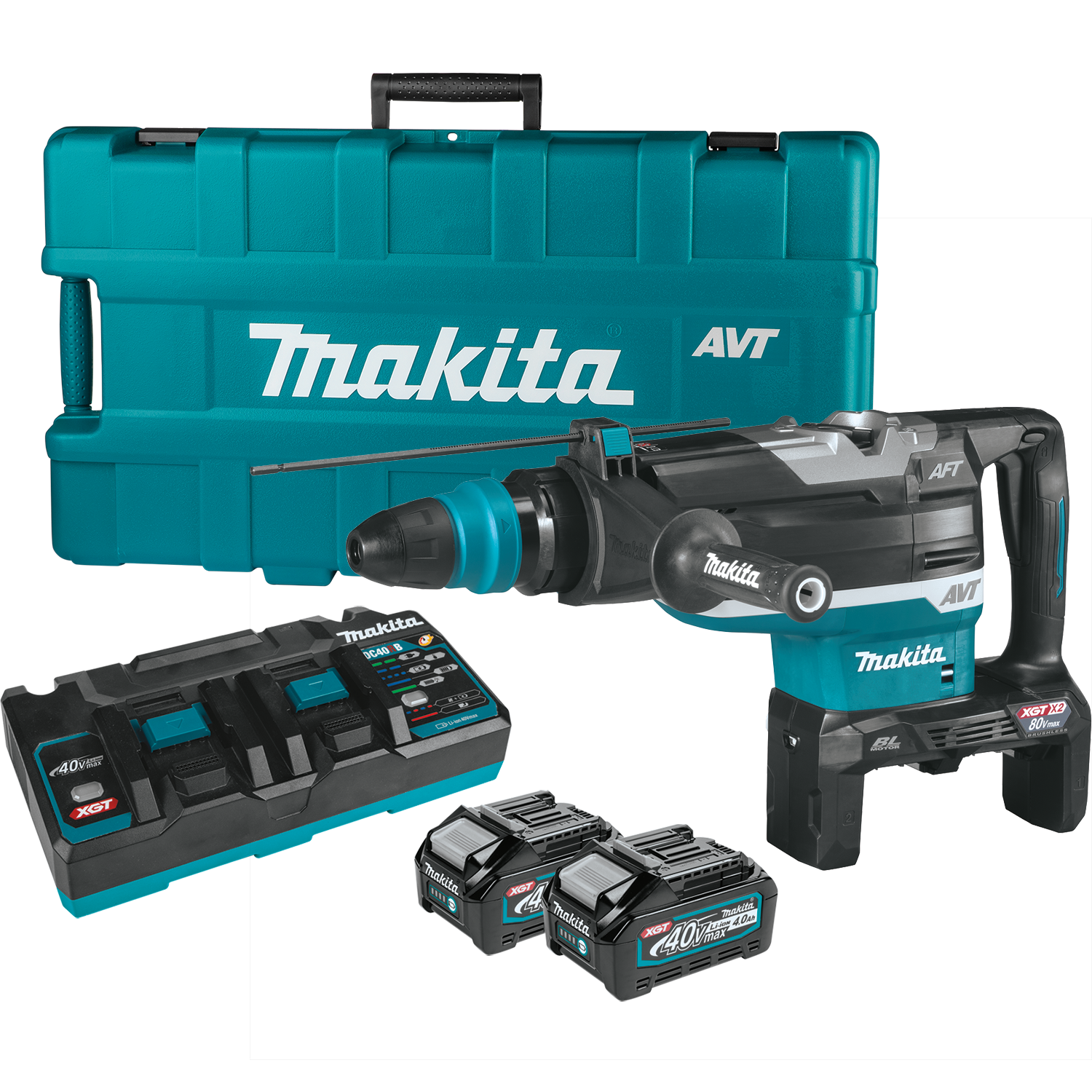 Makita (GRH06PM) 80V Max (40V Max X2) XGT Brushless 2 In. AVT Rotary Hammer Kit, accepts SDS-MAX bits, AFT, AWS Capable Online Hot Sale