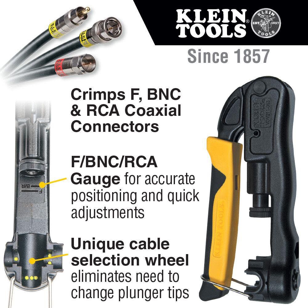 Klein Tools VDV211-063 Compression Crimper, Wire Crimper and Coaxial Crimper for Indoor and Outdoor Cabling Sale