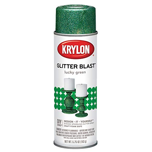 Krylon Glitter Blast Glitter Spray Paint For Craft Projects, Lucky Green Small Can, 5.75 oz Hot on Sale