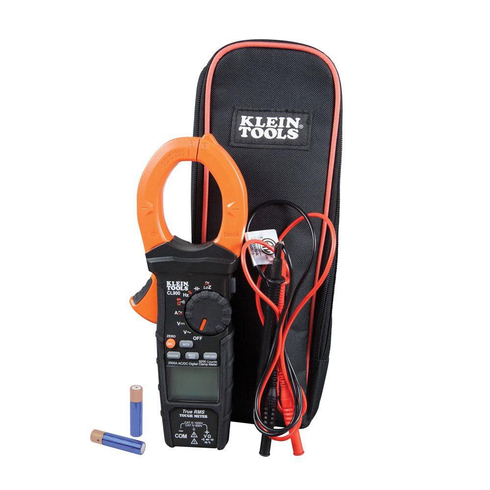 Klein Tools CL900 Digital Clamp Meter, Auto Ranging TRMS, AC/DC Voltage/Current, 2000A, LoZ , Continuity, Frequency, NCVT, Temp, More, 1000V Online