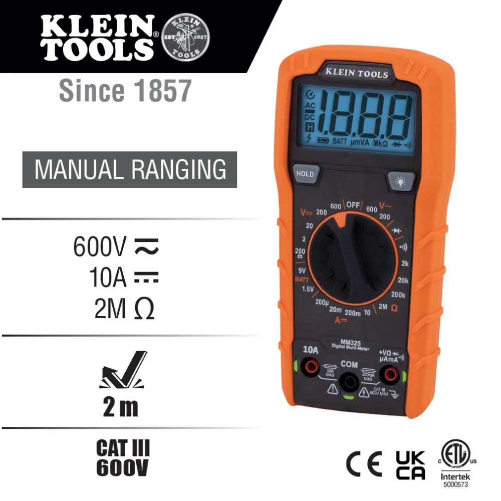 Klein Tools MM325 Multimeter, Digital Manual-Ranging 600V AC/DC Voltage Tester, Tests Batteries & NCVT1P Voltage Tester, Non-Contact Voltage Detector Pen, 50V to 1000V AC Fashion