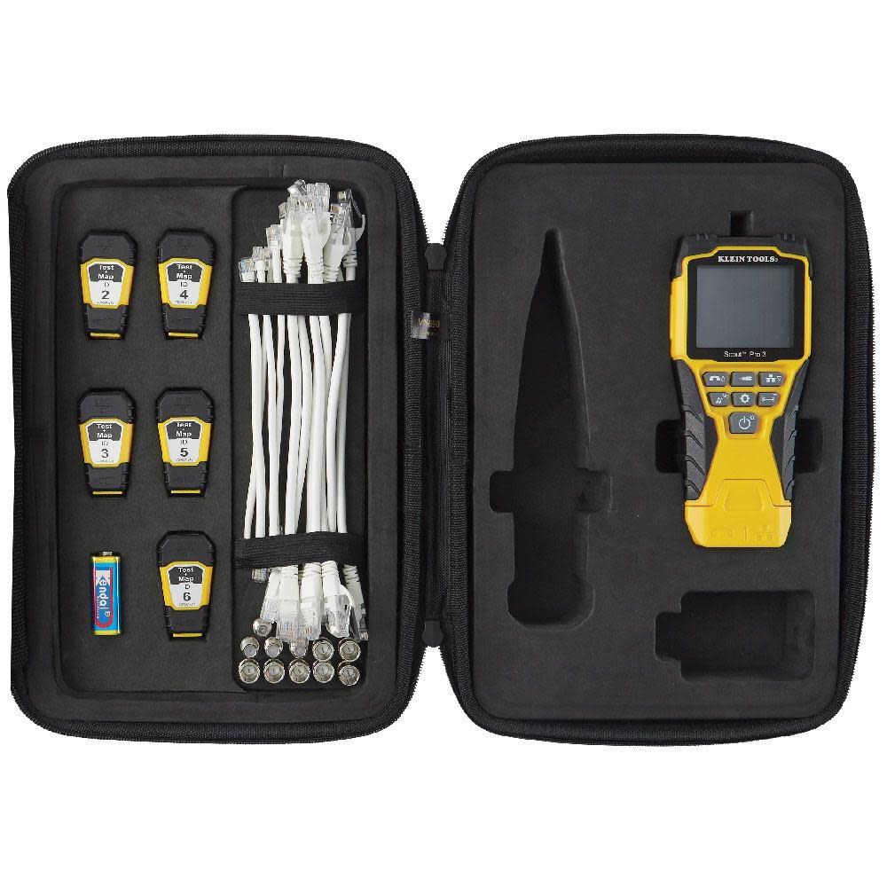 Klein Tools VDV501-853 Coaxial Cable Tester, Scout Pro 3 with Test-n-Map Remote, Includes Remotes #2 – #6, Tests Voice, Data and Video Cable Hot on Sale