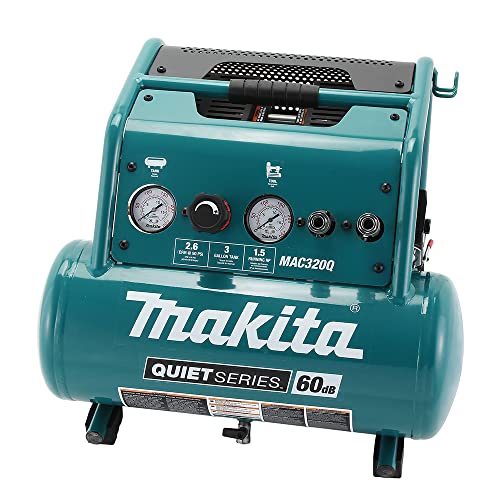 Makita Quiet Series 1-1/2 HP, 3 Gallon, Oil-Free, Electric Air Compressor Supply