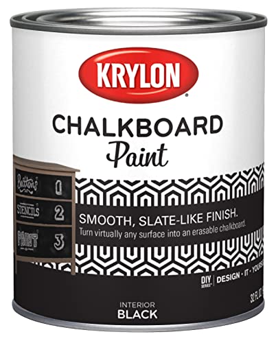 Krylon K05223000 Chalkboard Paint Special Purpose Brush-On, Black, Quart, 1 Quarts (Pack of 1) Online Hot Sale