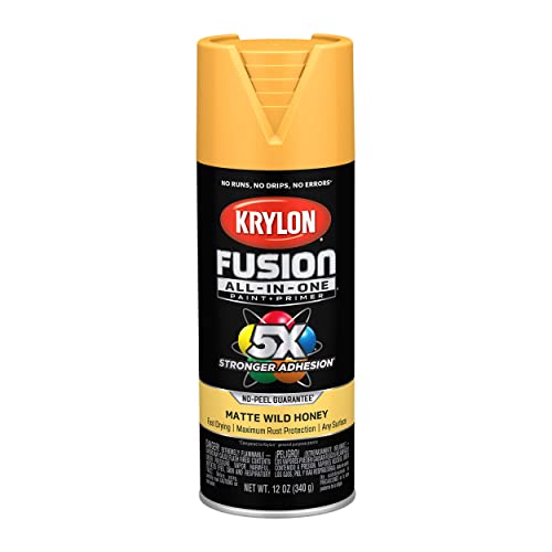 Krylon Fusion All-In-One Adhesive Spray Paint for Indoor/Outdoor Use, 12 oz, Wild Honey Online Sale