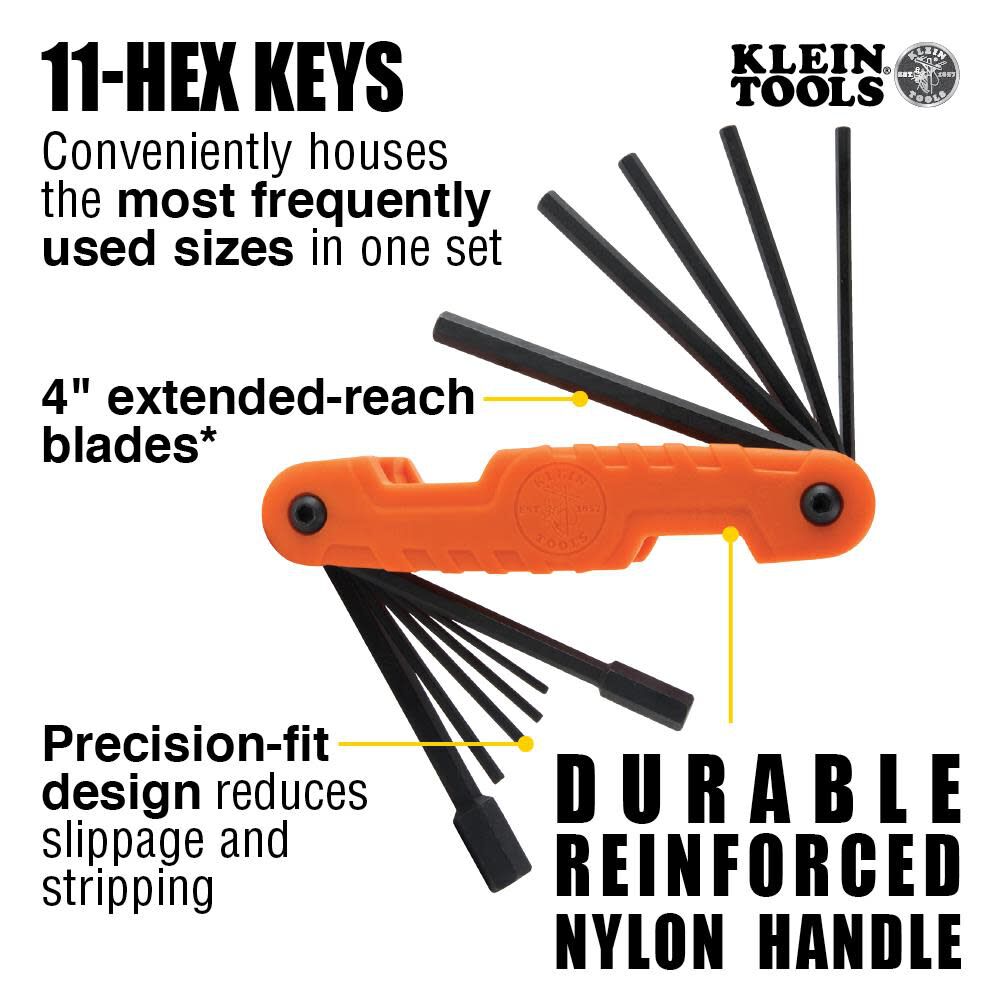 Klein Tools 70552 Pro Folding Hex Key Set, 21-Key SAE and Metric Hex Key Set with High-Leverage Blades, 2-Pack Online Hot Sale