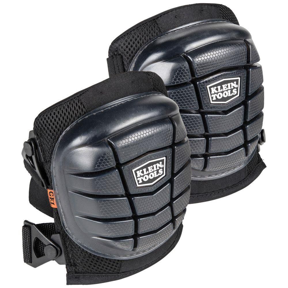 Klein Tools 60184 Knee Pads, Lightweight Gel Knee Pads with Slip Resistant Rubber Caps and Adjustable Straps, Great for Construction, Black Fashion