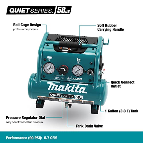 Makita Quiet Series Electric Air Compressor 1 Gallon Discount