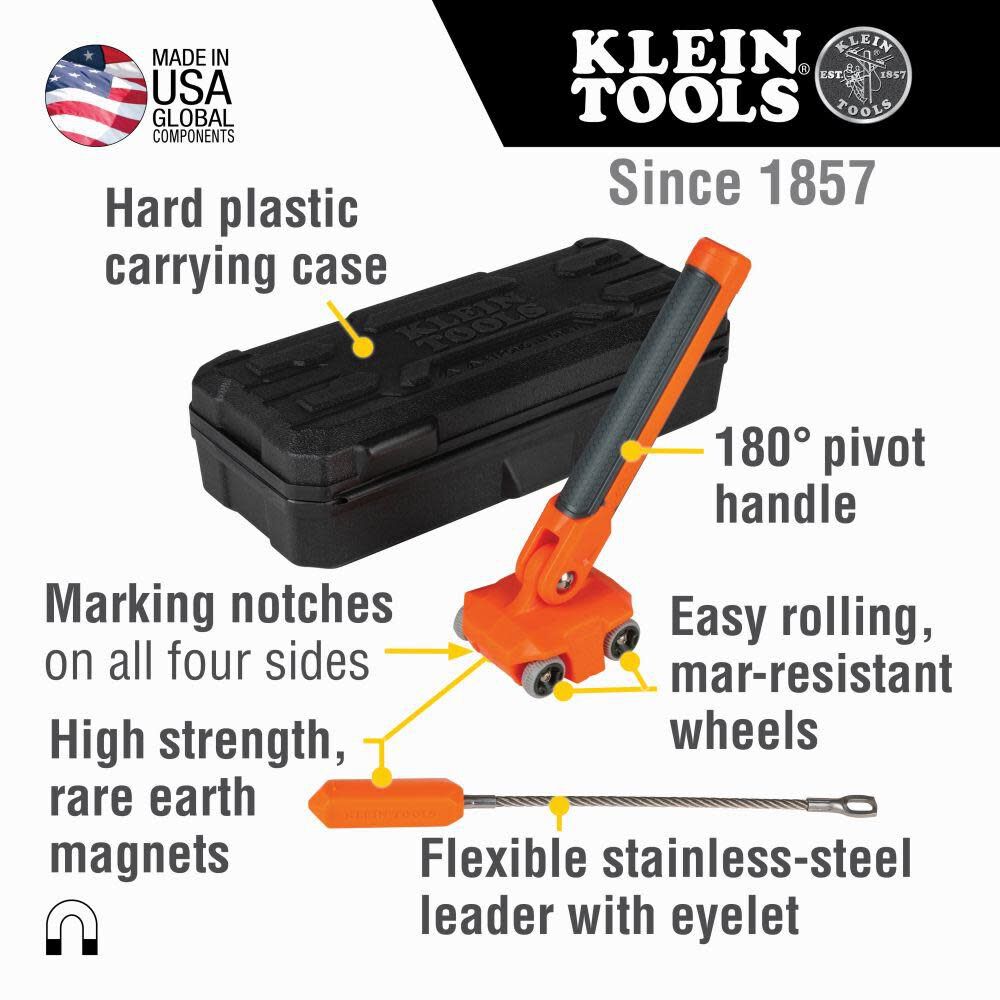 Klein Tools 50611 Magnetic Wire Puller, Pulls Electrical Wire Behind Walls/Tight Spaces, Stainless-Steel Leader, Cable Pulling, Rare Magnet on Sale