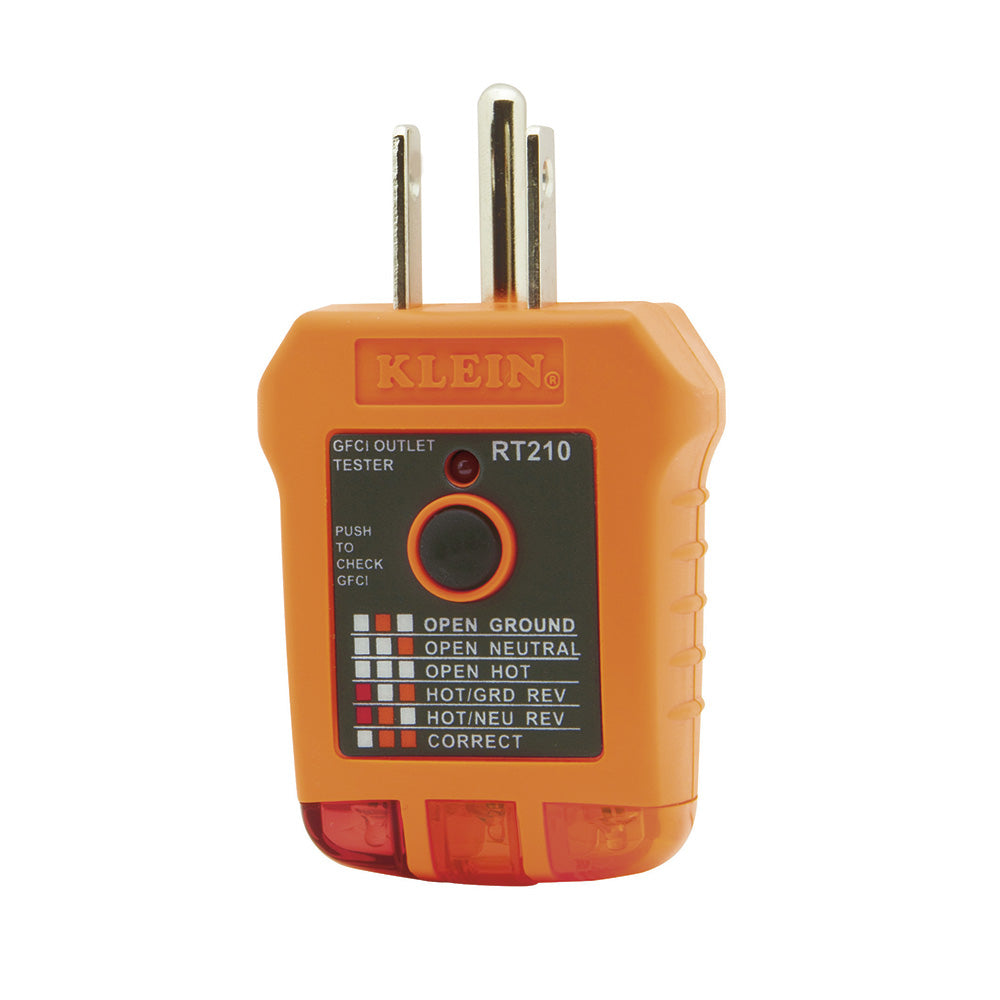 Klein Tools RT210 Outlet Tester, Receptacle Tester for GFCI / Standard North American AC Electrical Outlets, Detects Common Wiring Problems Online now