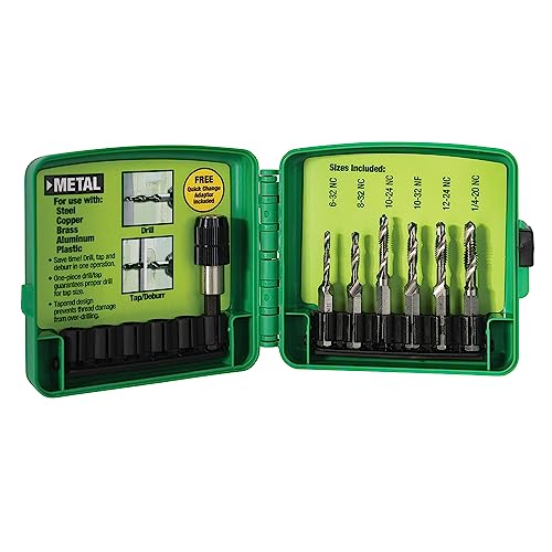 Greenlee DTAPKIT 6-32 to 1/4-20 6-Piece Combination Drill and Tap Set Hot on Sale