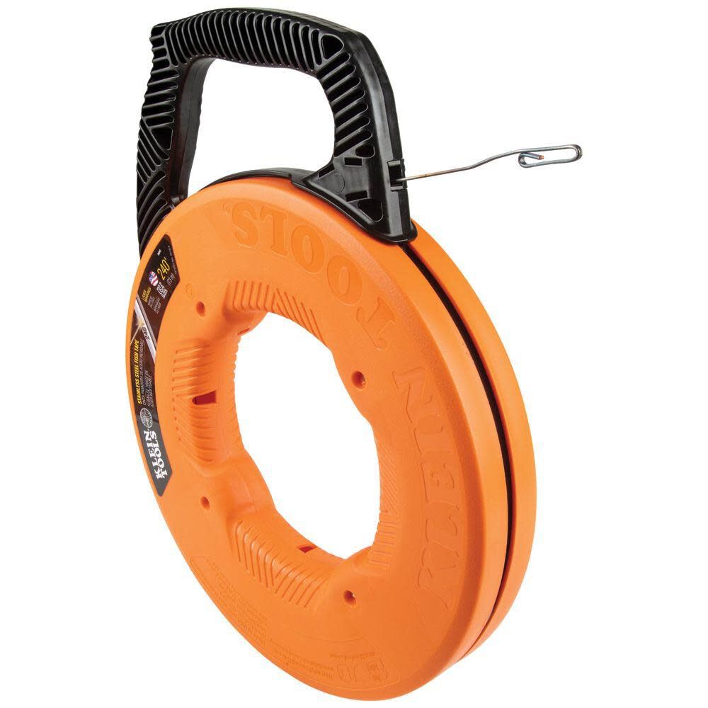Klein Tools 56341 Electrical Fish Tape / Wire Puller, Stainless Steel with Double Loop Tip, Optimized Housing and Handle, 1/8-Inch x 240-Foot Hot on Sale