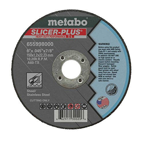 Metabo 655998000-50PK 6″ Slicer Plus Cutting Wheel (50pk) Online Hot Sale