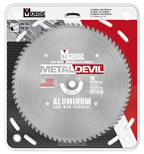 MK Morse Devil CSM1072FNFC, Circular Saw Blade, Carbide Tipped, Aluminum Cutting, 10 inch, 1 Pack Hot on Sale